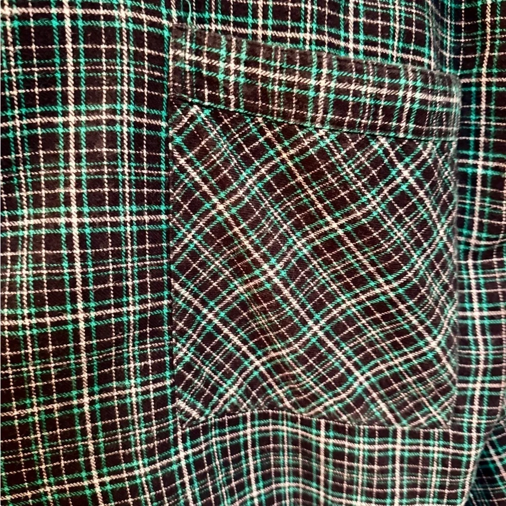 BOTANY 500, MENS, GREEN/BLACK PLAID, BATH ROBE. SIZE 3XL/4XL - Picture 5 of 6